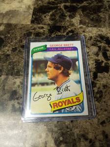 lot 1080 image: 1980 Topps AL All Star George Brett Kansas City Royals Baseball Card