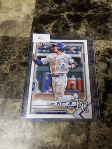 lot 1083 image: 20211Topps Bowman Chrome Bobby Witt Jr. Kansas City Royals Rookie Baseball Card