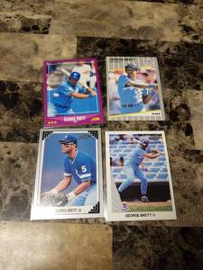 lot 1092 image: 4pk George Brett Kansas City Royals Baseball Cards