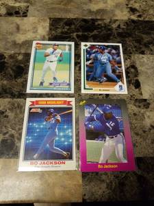 lot 1093 image: 4pk Bo Jackson Kansas City Royals Baseball Cards