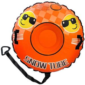 lot 6825 image: DIMAR GARDEN 47 Snow Tube Heavy Duty with Canvas Cover, Inflatable Snow Sled with Handles & Tow Rope, Orange