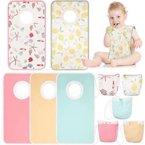 lot 6833 image: Newwiee 4 Pcs Large Towel Bib Toddler for Baby Toddler Cloth Bib Soft Pullover Baby Absorbent Full Coverage Drooling Feeding(Cute)