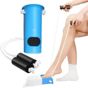 lot 6847 image: Sock Aid, Sock Assistant Device no Bending, Sock Helper for Seniors with Foam Handles, Sock Helper Tool Easy On Easy Off Stocking Slider, Sock Aide Device for Elderly, Pregnant, Diabetics Blue)