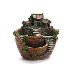 lot 6852 image: wdcfxy Creative Fairy Garden Flower Pot, Plant Pot, Succulent Plant Flower Pot Rack - Hanging Design Suitable for Home, Office, and Garden Decoration (Orange)