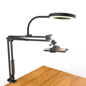 lot 6857 image: Overhead Camera Mount with Ring Light, Flexible Articulating Phone Arm Stand Compatible with iPhone, Logitech Webcam, Desk Tripod for YouTube Live Stream Cooking Nail Video Recording