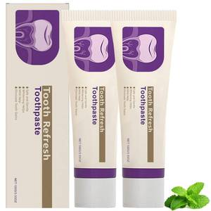 lot 6861 image: 2Pcs Tooth Refresh Toothpaste, Fresh Breath Toothpaste, Natural Oral Care & Enamel Repair, Helps Remove Coffee, Tea & Wine Stain, Deep Cleaning Care
