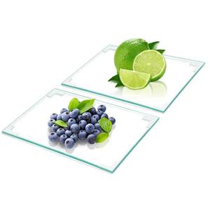 lot 6872 image: 5x7 Small Tempered Glass Cutting Board for Kitchen Counter, HQAUT Clear Cutting Board for Countertop with Non-Slip Feet, Glass Palette Scratch, Heat and Shatter Resistant, Easy to Clean