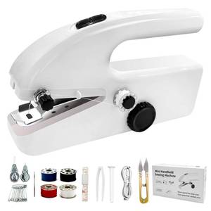 lot 6900 image: Portable Mini Handheld Sewing Machine - Dual-Speed Electric hand held Sewing for Beginners & Adults,Suitable for Travel,Clothes, Fabrics and Quick Home Repairs, Complete Accessories Kit