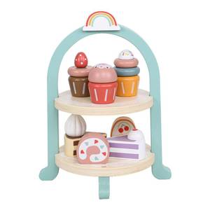 lot 6940 image: Wooden Dessert Cake Play Food Set Toys, Pretend Play Kids Tea Party Set for Little Girls Toddlers, Montessori Wooden Play Kitchen Accessories Sets for Kids