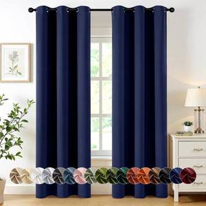lot 6941 image: MIULEE Navy Blue Blackout Curtains for Bedroom Living Room 72 Inches Long 2 Panels, Thermal Insulated Room Darkening Drapes Grommet Top Noise Reducing Light Blocking Window Treatments W40 x L72 Inch