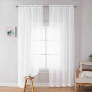 lot 6950 image: Simplebrand White Sheer Curtains 72 Inches Long 2 Panels for Living Room, Rod Pockets Airy Window Treatments Voile Sheer White Curtains Panels Lightweight for Front Back Patio Glass Door, 42 Width