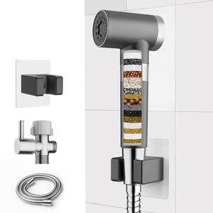 lot 6956 image: FEELSO Handheld Toilet Bidet Sprayer with Filter, Adjustable Water Pressure Filtered Jet Spray for Toilet with Leak-Proof Bidet Hose for Diaper Sprayer, Feminine Hygiene, Pet Shower & Muslim Shower