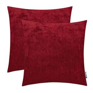 lot 6961 image: HWY 50 Red Burgundy Throw Pillow Covers 20x20 Inch for Couch Living Room Sofa Bedroom, Cashmere Soft Comfortable Solid Decorative Throw Pillows Cases Set Cushions Cover Pack of 2
