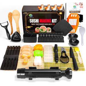 lot 6973 image: FUNGYAND Sushi Making Kit, 32-in-1 Complete Set with Bazooka Roller, Nigiri &amp Musubi Presses, Bamboo Mats, Knife, Peeler, Animal Rice Molds, Chopsticks &amp More Perfect for Family Fun