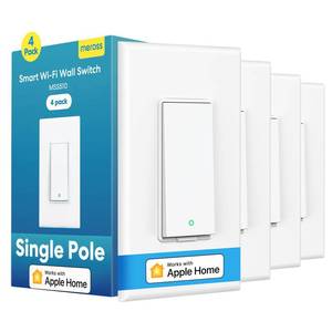 lot 6976 image: meross Smart Light Switch 2 Pack Supports Apple HomeKit, Siri, Alexa, Google Assistant & SmartThings, Single Pole Light Switch, Neutral Wire Required, Remote Control Schedule, 2.4GHz Wi-Fi