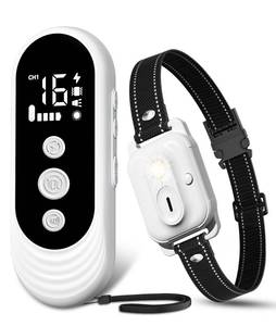 lot 6981 image: Dog Shock Collar, 3300ft Dog Training Collar with Remote, IPX7 Waterproof Rechargeable Sleek Modern Shock Collar for Small, Medium, Large Dogs with Beep, Vibration, Safety Shock, Light Mode, 8-120 lbs
