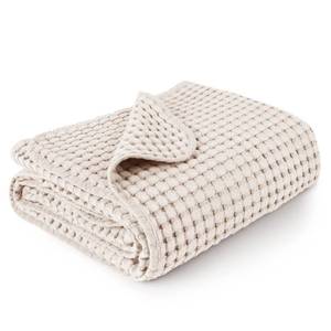 lot 6983 image: Konssy Waffle Baby Blanket - Soft & Cozy Nursery Swaddle Blanket, Lightweight Toddler Throw for Boys & Girls, Ideal for Wrapping (Oat)