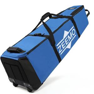 lot 6986 image: ZEEMO Golf Travel Bag, Full-Open Protective & Wheeled Airline-Approved Case for Clubs, Cart&StandBag, Soft-Sided Waterproof Cover Made of Heavy Duty Oxford,Blue