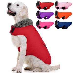 lot 6987 image: MIGOHI Warm Dog Winter Coat - Winter Dog Jacket, Reflective Windproof Fleece Vest with Leash Hole and Furry Collar