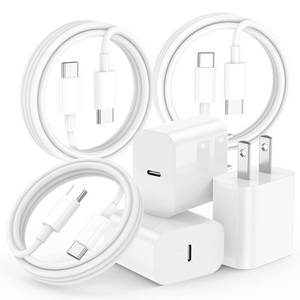 lot 7010 image: iPhone 17 16 15 Charger Fast Charging,3-Pack 20W Apple USB C Charger Block with 60W Type C to USB C Cable Cord 6FT,Compatible with iPhone 1717 Pro17 Pro Max17 Air1616 Pro Max16 Pro1515 Pro