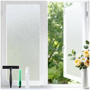 lot 7018 image: Haton Window Privacy Film Frosted Glass Film for Door Bathroom Shower, Peel & Stick, Day & Night, Papel para Ventanas Privacidad, Covering Sticker Removable Decorative Translucent Pure 17.5 x 78.7