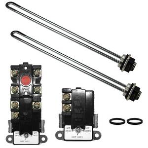 lot 7025 image: EWH-01 Electric Water Heater Tune-Up Kit, Includes Two Water Heater Thermostats, Two Water Heater Heating Elements - 4500W 240V, T-O-D Style Thermostat, Water Heater Replacement Parts