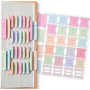 lot 7068 image: Mr. Pen- Monthly and Seasonal Tabs, 84 pcs, Colorful, Month Tabs for Planners, Journals, and Notebooks