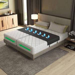 lot 7089 image: Home Bed Bridge, Twin to King Mattress Connector Converter Kit with Split King Bed Ga-p Filler Mattress Connector Adjustable Strap with Anti Slip Dual Loop Design to Create King and Queen (Black)