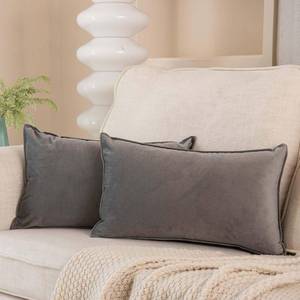 lot 7104 image: JUSPURBET 14x24 Pillow Covers Set of 1 Decorative Throw Pillow Covers Case for Couch Sofa Bed Soft Velvet Lumbar Cushion Covers with Hidden Zipper for Home Decor Living Room,Gray