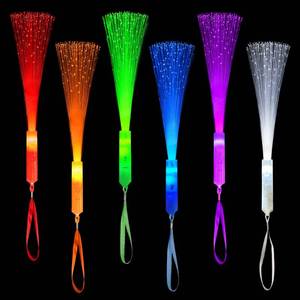 lot 7117 image: 4 Pack Glow Sticks Toys Party Favors Supplies for Kids, Light Up Fiber Optic Wand Sparklers Fireworks Sticks for Toddlers, Neon Accessories Decorations for Easter Basket, Wedding, Birthday, Camping