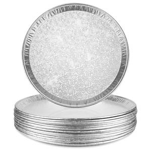 lot 7127 image: Roponan 15 Pack Serving Platters 16, Large Disposable Aluminum Foil Serving Trays for Parties, Silver Embossed Foil Serving DishesPlates for Vegetable, Fruit, Slices of Cake, Cookies