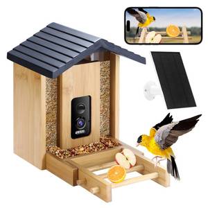 lot 7134 image: Akasumer Bird Feeder, 5MP Solar-Powered Smart Bird Feeder with Camera, AI Identifies Birds 10000, 2.4GHz, Color Night Vision, Instant Notification, Easy to Use, 1.5L Birds Feeders for Outdoor, Yard