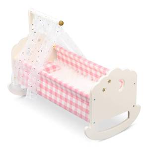 lot 7138 image: Pithfor Wooden Baby Doll Crib Set, Baby Doll Bed Toys for 18 Inch Dolls, with Bedding and Canopy, Baby Doll Furniture Accessories