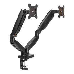 lot 7144 image: Amazon Basics Gas Spring Dual Computer Monitor Arm Desk Mount, Adjustable, Holds up to 27 Monitors, Black LOOSE HARDWARE