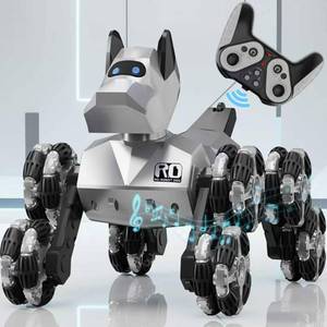 lot 7156 image: NQD Robot Dog Toy, 360°Rotate Remote Control Robot Dog with Dancing &amp Sound FX, Remote Control Cars RC Stunt Robotic Dogs with LED Eyes, Electronic Pet Toys Gifts for Boys Kids Age 3-5 6-7 8-12