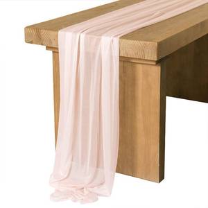 lot 7159 image: Lings Moment 14Ft Blush Sheer Chiffon Like Table Runner Dusty Pink Table Runners for Rustic Wedding Reception Bridal Shower Decorations Birthday Party