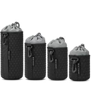 lot 7161 image: K&F CONCEPT 4 Pack Camera Lens Pouch Set, Drawstring Lens Protective Bag, Camera Lens Case for DSLR SLR Lens