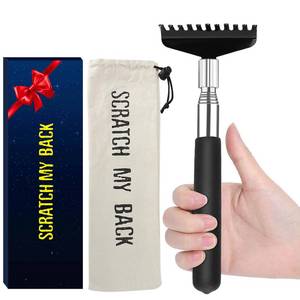 lot 7170 image: Flanker-L Oversized Portable Extendable Back Scratcher, Upgraded Metal Stainless Steel Telescoping Back Scratcher Tool with Canvas Carrying Bag