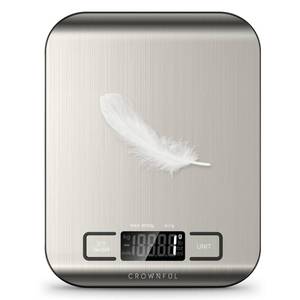 lot 7172 image: CROWNFUL Food Scale, 11 lb Digital Kitchen Scales with Built-in Coin Battery, Weight Ounces and Grams for Cooking and Baking, 6 Units with Tare Function, LCD Display, 304 Stainless Steel