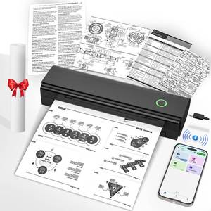 lot 7210 image: Portable Printers Wireless for Travel, Bluetooth Thermal Printer Supports 8.5 x 11 US Letter & A4 Size, Inkless Mobile Printer Work with Android iPhone Laptop for Home Office School, Black