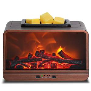 lot 7211 image: MeplLivs Dynamic Flame Fireplace Electric Wax Melt Warmer PTC Heating Plate Monochromatic Wax Burner Fragrance Wax Warmer for Home Office Gifts & Decor (Red Copper)