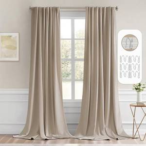 lot 7248 image: MIULEE Taupe Back Tab Blackout Curtains 108 Inch Long 2 Panels Set for Bedroom, Rod PocketPinch Pleat Extra Long Thermal Insulated Living Room Darkening Pleated Light Blocking Drapes