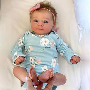 lot 7249 image: GYCV Lifelike Reborn Baby Dolls Girl - 18 Inch Baby Doll Realistic Newborn Girl Silicone, Cloth Body Adorable Reborn Baby Doll Real Life Babies Reborn Doll Toys with Accessories Birthday Gift for Kids