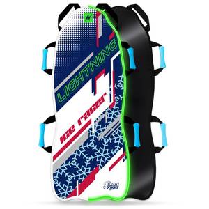 lot 7270 image: Sunlite Sports Snow Sled for Kids & Adults, Toboggan with Reinforced Bottom & Sturdy Fabric Stitching, Foldable Sled with Ergonomic Handles for Winter Fun, Ultra Portable, 45 Captain with LED Light