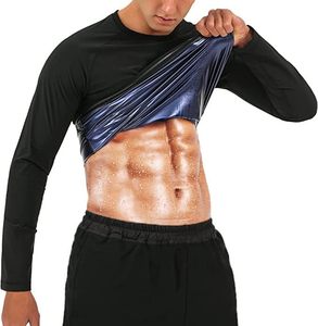 lot 7297 image: BXVX Sauna Suit Shirt for Men Weight Loss Sweat Waist Trainer Vest Workout Compression Tank Top M