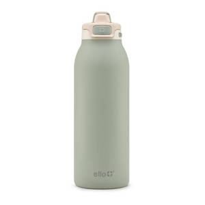 lot 7317 image: Ello Pop & Fill 40oz Stainless Steel Water Bottle with Quick Fill Technology, Double Walled and Vacuum Insulated Metal, Leak Proof Locking Lid, Sip and Chug, Reusable, BPA Free, Pistachio DAMAGE TO LID