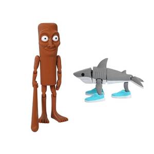 lot 7325 image: SEIUGDEF Italian Brainrot Articulated Figures, Poseable Tung Tung Sahur & Tralalero Tralala Shark, Movable Jointed Collectible Model for Desk Decor (14cm Shark with 20cm Stickman Set) SHARK LEG BROKEN