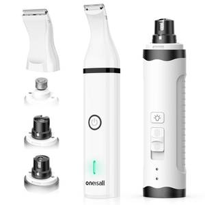 lot 7332 image: oneisall Dog Nail Grinder and Paw Trimmer Kit 3 in 1 Quiet Rechargeable Electric Pet Nail Grinder with 2 LED Lights and Cordless Dog Grooming Safe Clippers