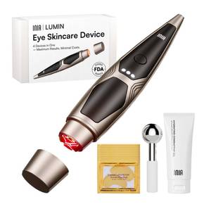 lot 7345 image: INIA 4-in-1 Eye Massager Tool Under Eye Red Light Therapy for Face, Eye Lift Depuffing Wand with Heat &amp Vibration for Dark Circles, Puffiness &amp Skin Firming Enhances Skincare Routine