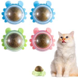 lot 7348 image: Cuteliubao 3 Pack Catnip Ball Toy 360° Cat Nips for Cats Wall Catnip Rollerball Licking Ball Organic Nips Mint Magic Stick on Wall Cat Crack Balls Lickable Play Chew Teeth Cleaning
